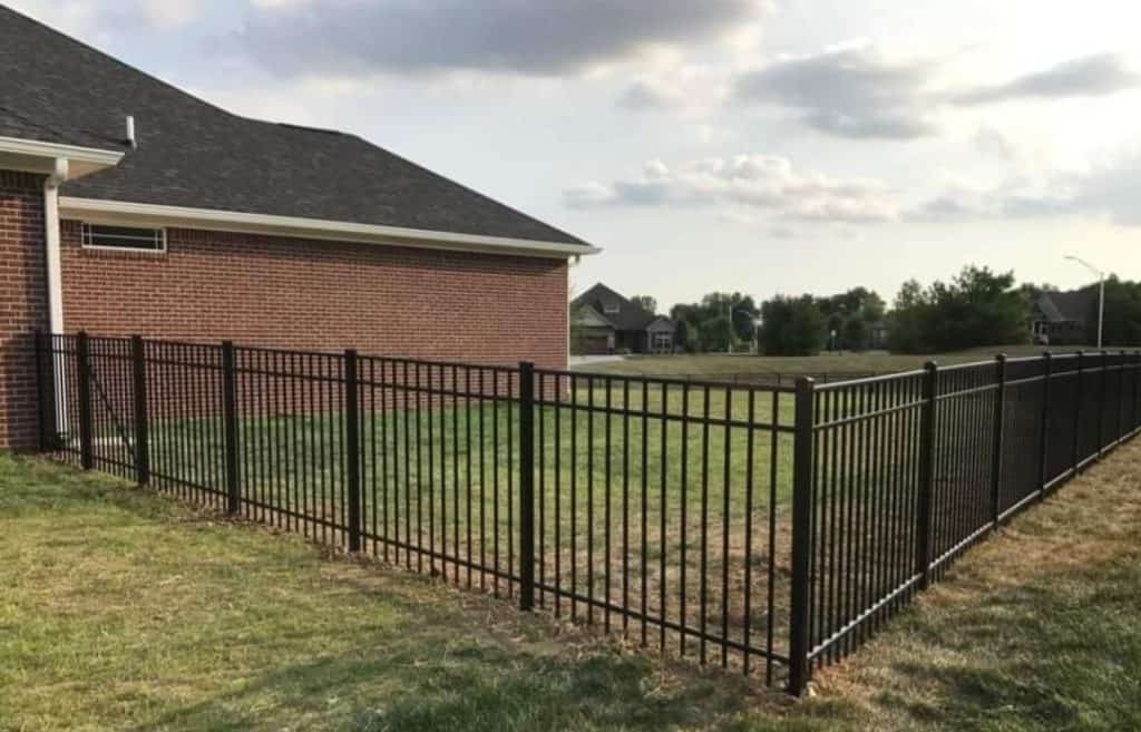 Aluminum fence installation with I-post reinforcement by Basin Fence in Lafayette LA