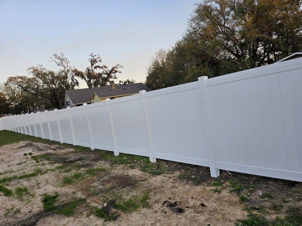 White Vinyl Fence for Broussard Residential Property
