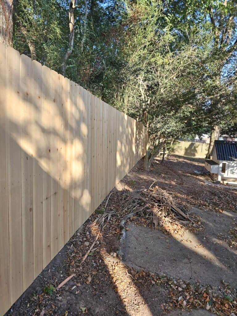 Cedar privacy fence installed in Sunset Louisiana by Basin Fence Company
